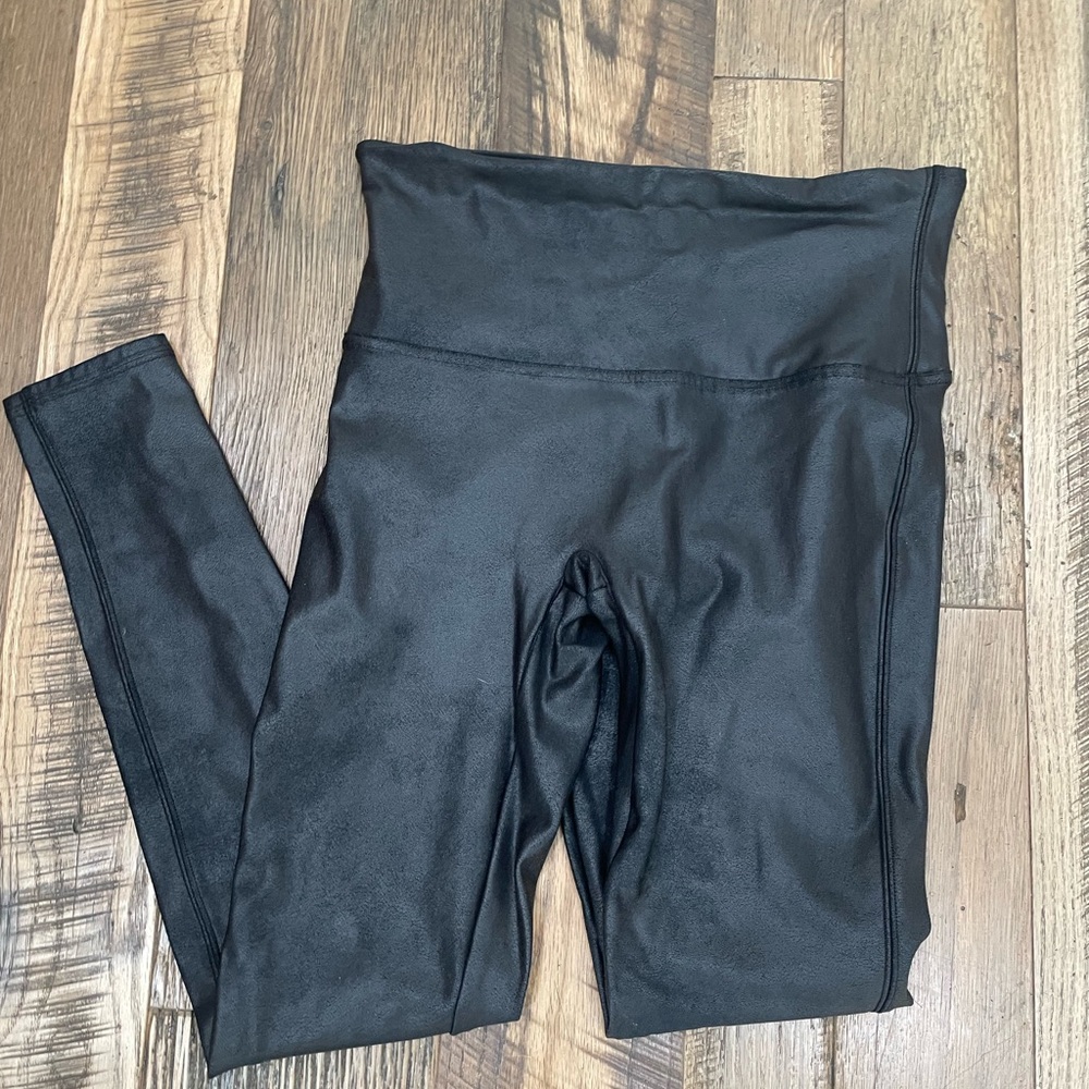 Spanx Faux Leather High Rise Leggings L